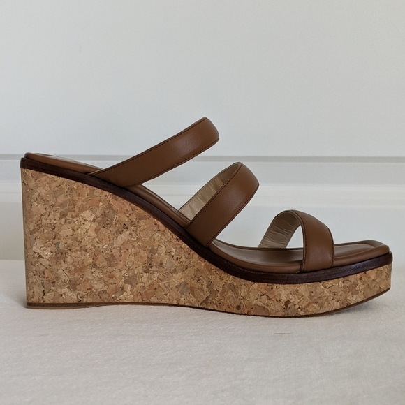 Jimmy Choo Athenia Sandal Strappy Slide Platform Wedge Open Toe Brown EU39 9 NIB - Picture 4 of 16